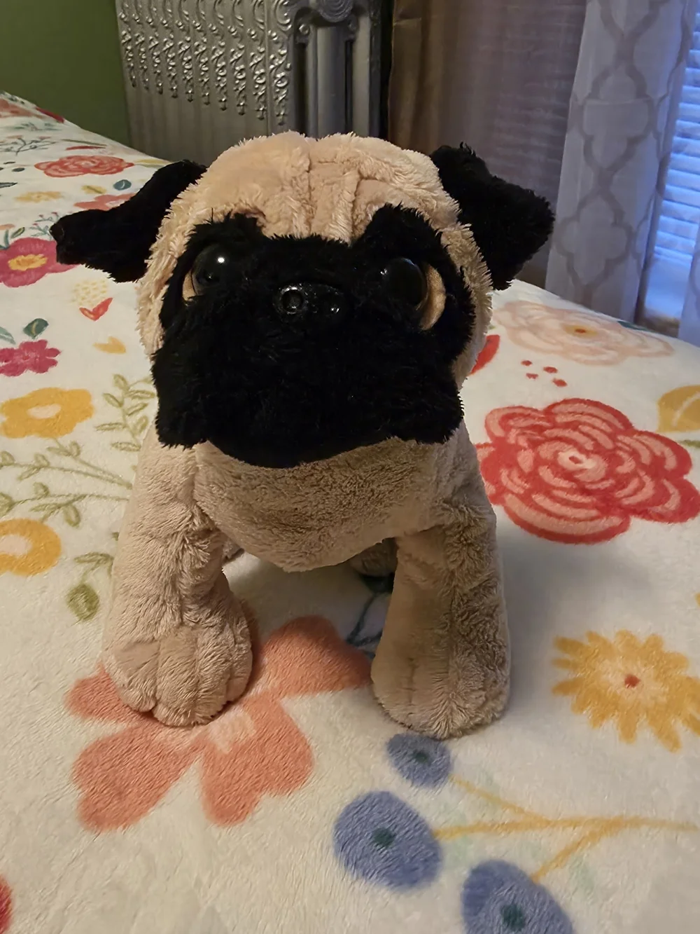 GANZ Plush Pug Toy - Beige and Black